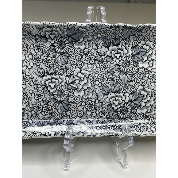 James Kent Staffordshire England Vanity Sandwich Tray Blue Chintz Transferware - Picture 3 of 11